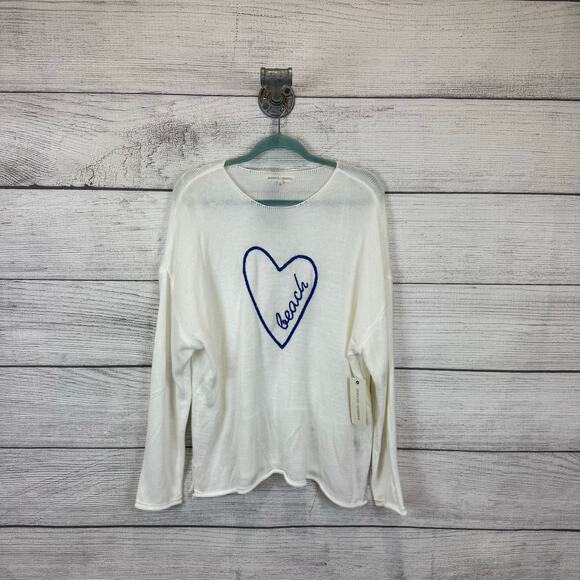 Madison + Hudson Women's White Beach Embroidered Knit Sweater Size Size XL - Picture 1 of 9